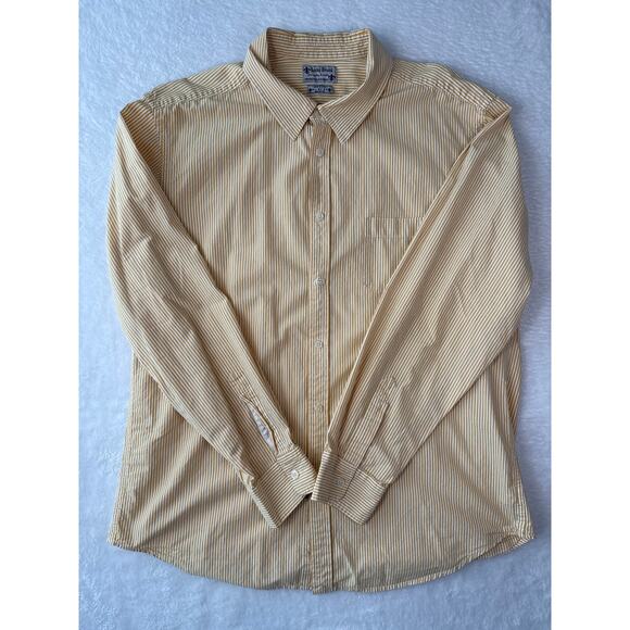 Lucky Brand Dungarees Button Front Shirt Size XL Gene Montesano Striped Cotton - Picture 1 of 7